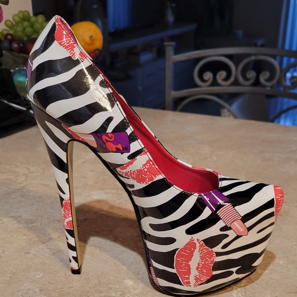 Lola Shoetique Zebra Print Club Heels